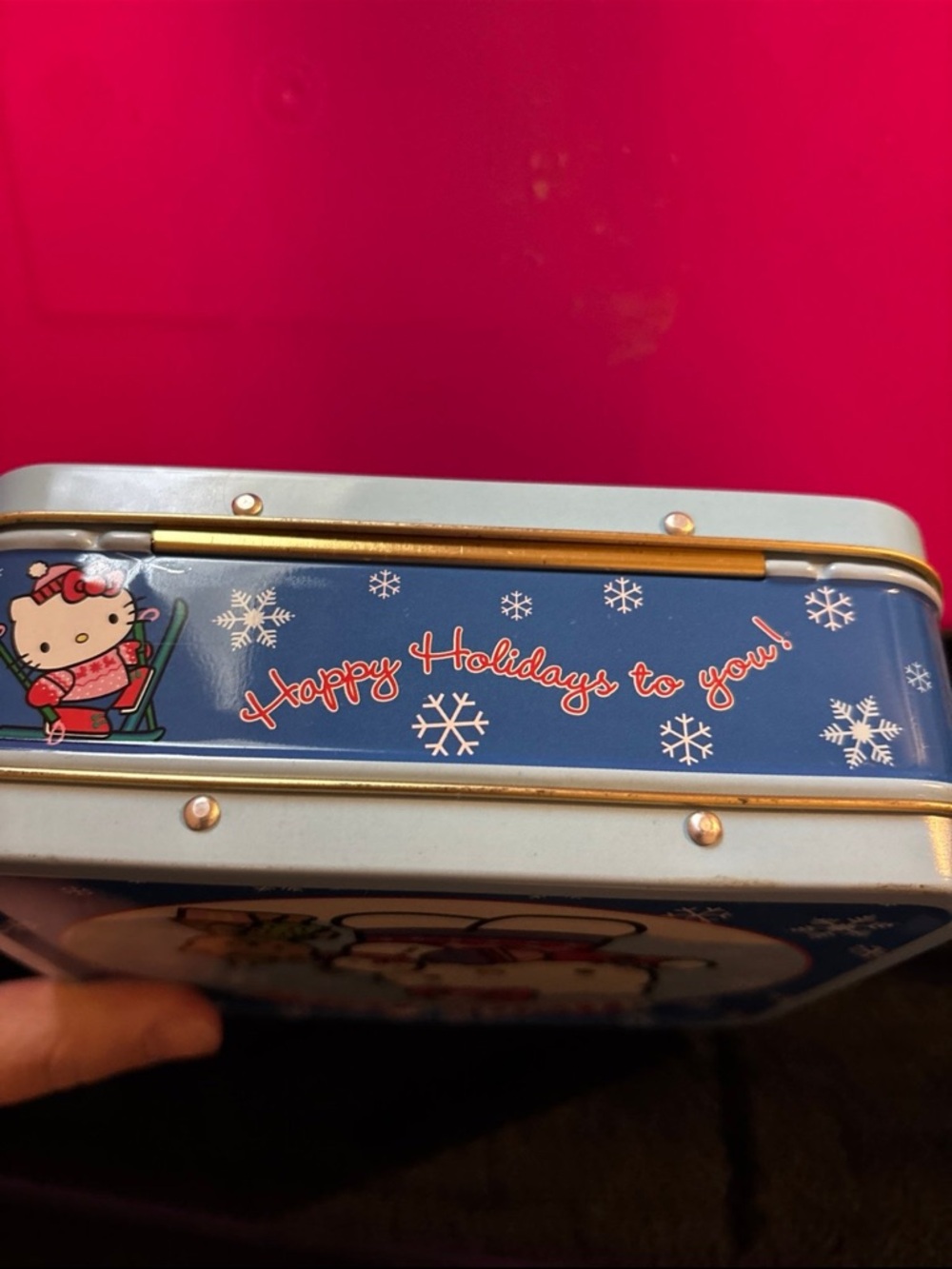 Vintage Hello Kitty Blue Tin Lunchbox - Picture 2 of 3